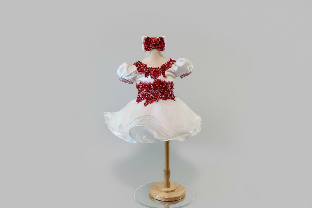 Our Littles, Red, Pink, and White Belle Custom by Kaitlyn Odell Size 6/12 months