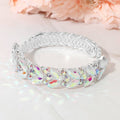 Marquise CZ Stone Cluster Embellished Adjustable Evening Bracelet