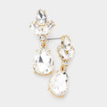 Teardrop Stone Dangle Evening Earrings