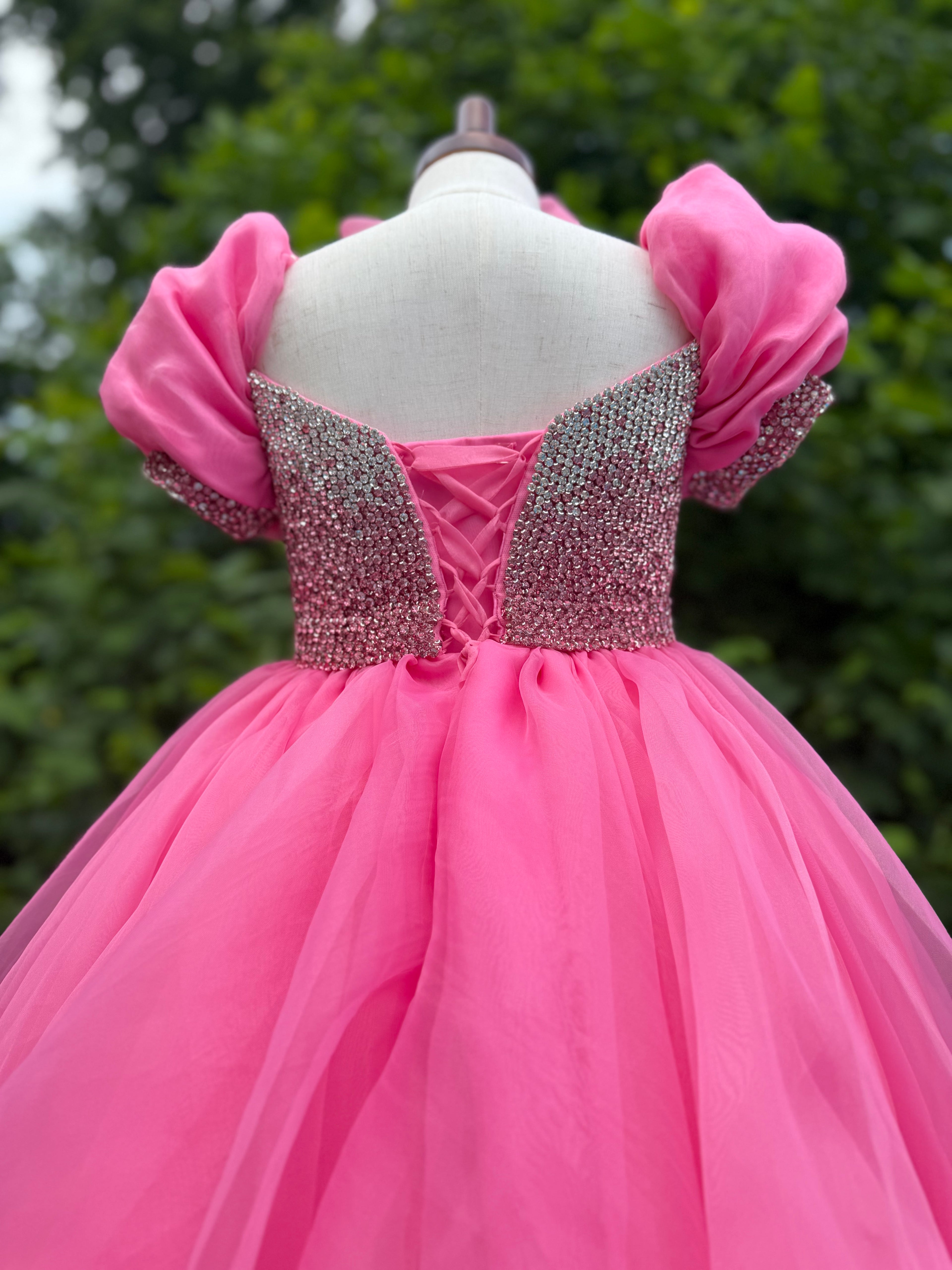 NEW! Lizz Dress - Pink Sparkle Size 4/6 corset back