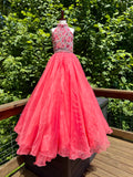 Size-12 Liz Chen Coral gown