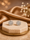 Crystal Rivoli Button Dance Earrings 7/16"
