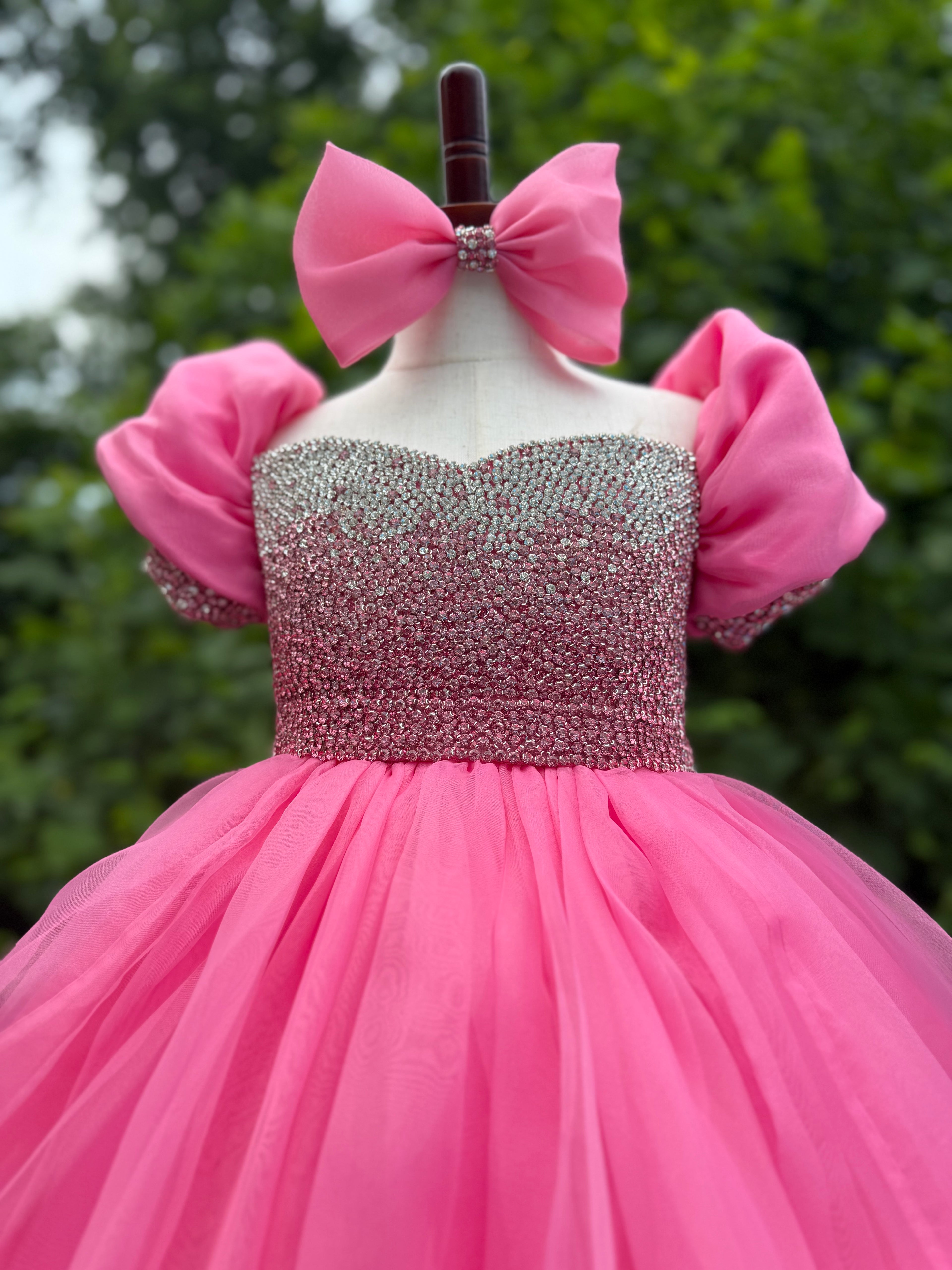 NEW! Lizz Dress - Pink Sparkle Size 4/6 corset back