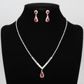 Dandy End Lines Dangle Rhinestone Necklace Set