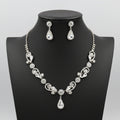 Floral Vines Floral Dangle Rhinestone Necklace Set