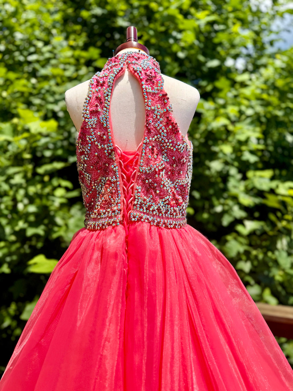 Size-12 Liz Chen Coral gown