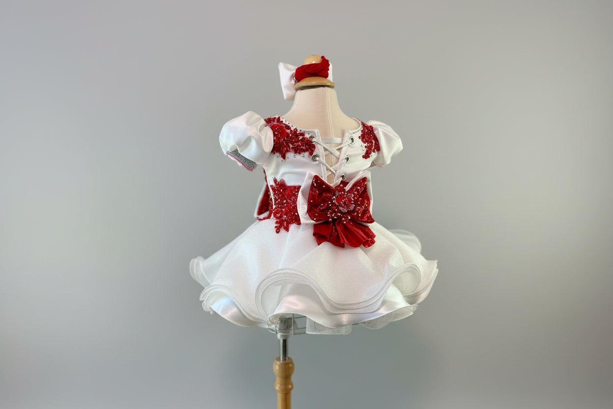 Our Littles, Red, Pink, and White Belle Custom by Kaitlyn Odell Size 6/12 months