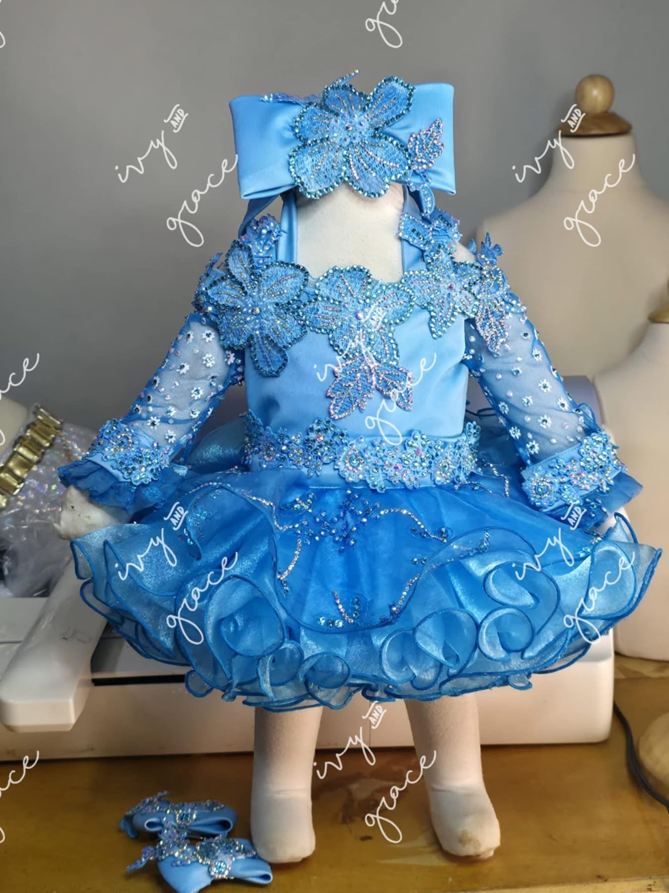 Ivy Grace -Baby Blue Mega Glitz 0-9 Months