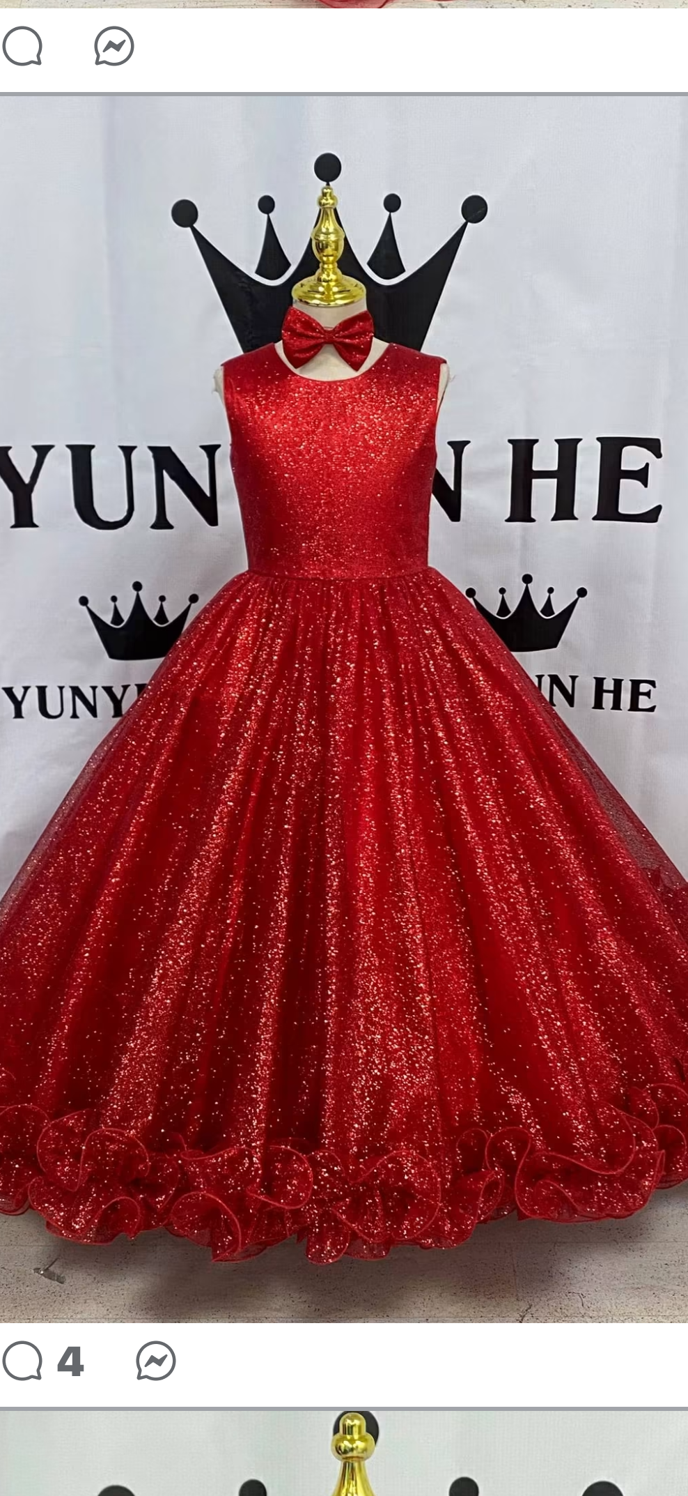 Scarlet Reign red glitz size 4