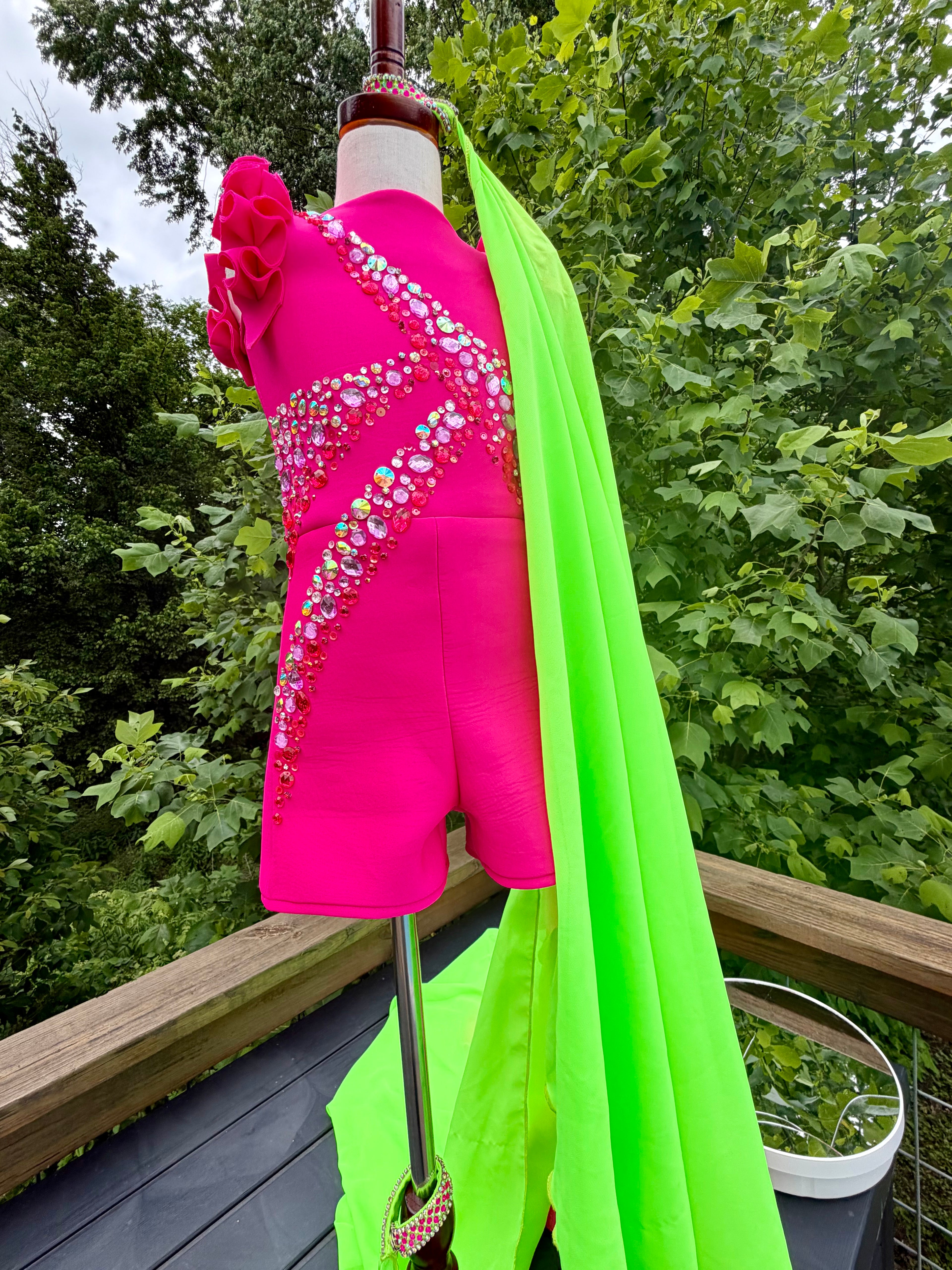 Size 6 - Pink and Lime green fun fashion