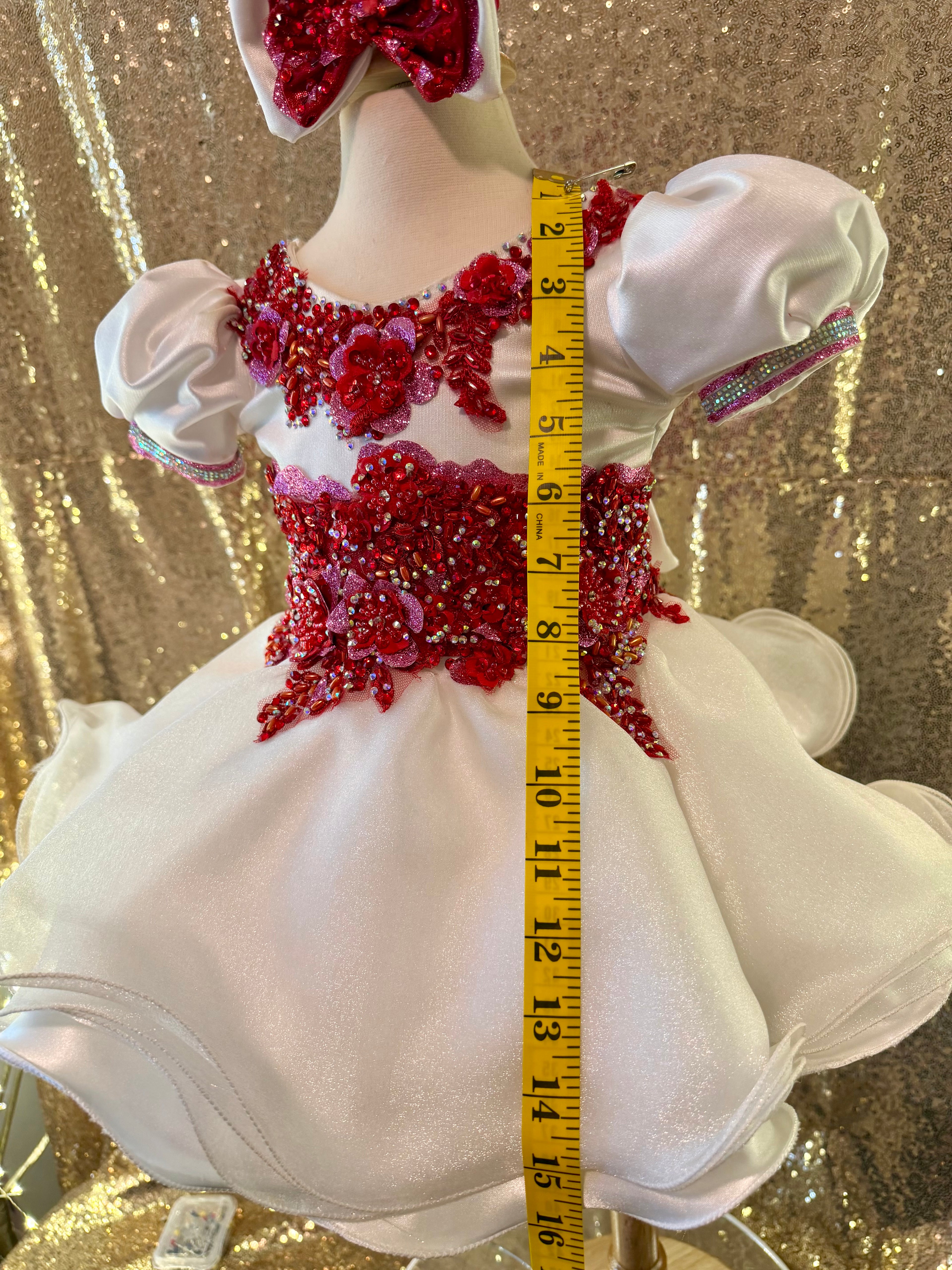 Our Littles, Red, Pink, and White Belle Custom by Kaitlyn Odell Size 6/12 months