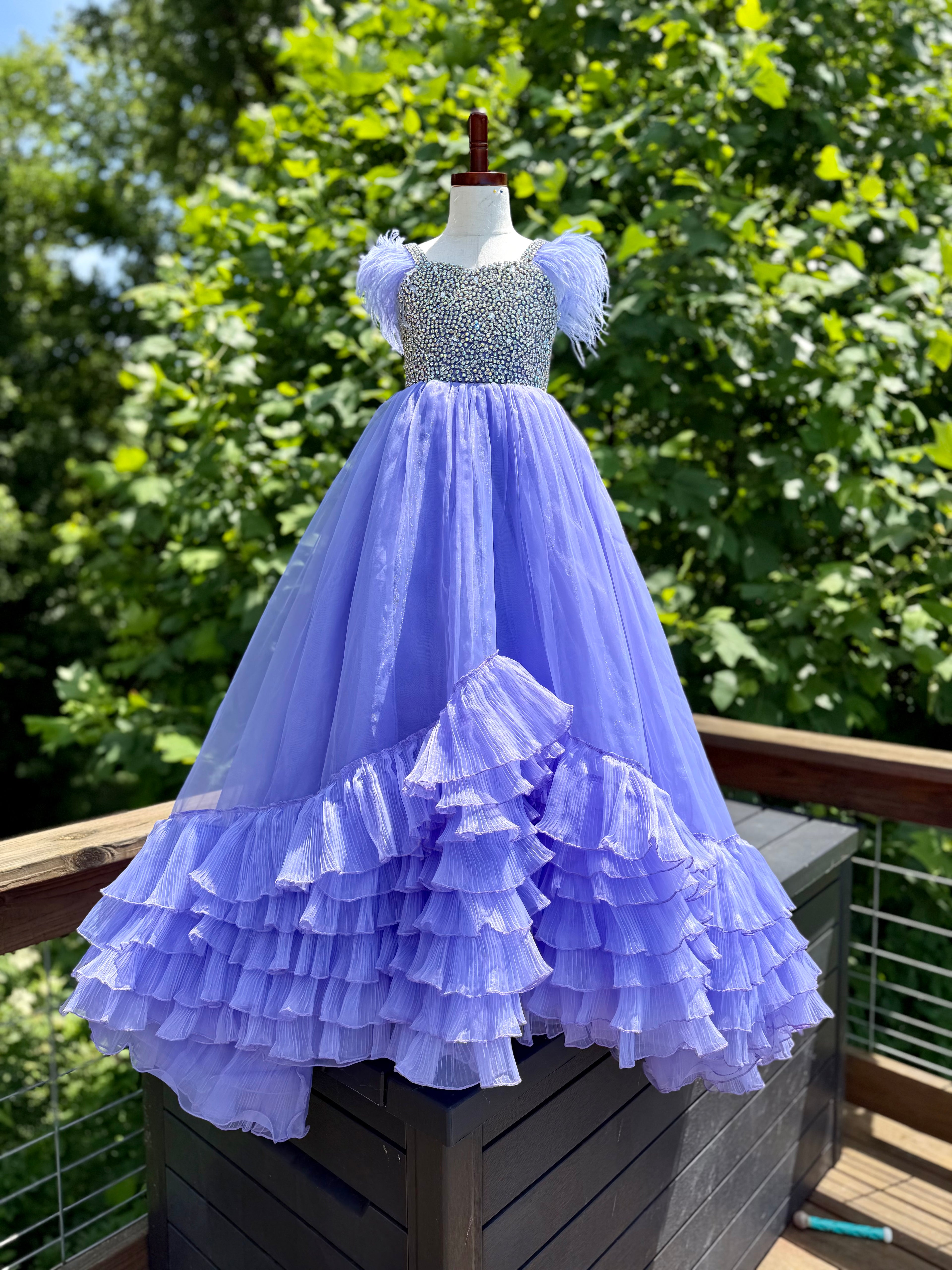 OMC Purple gown glitz size 5/7
