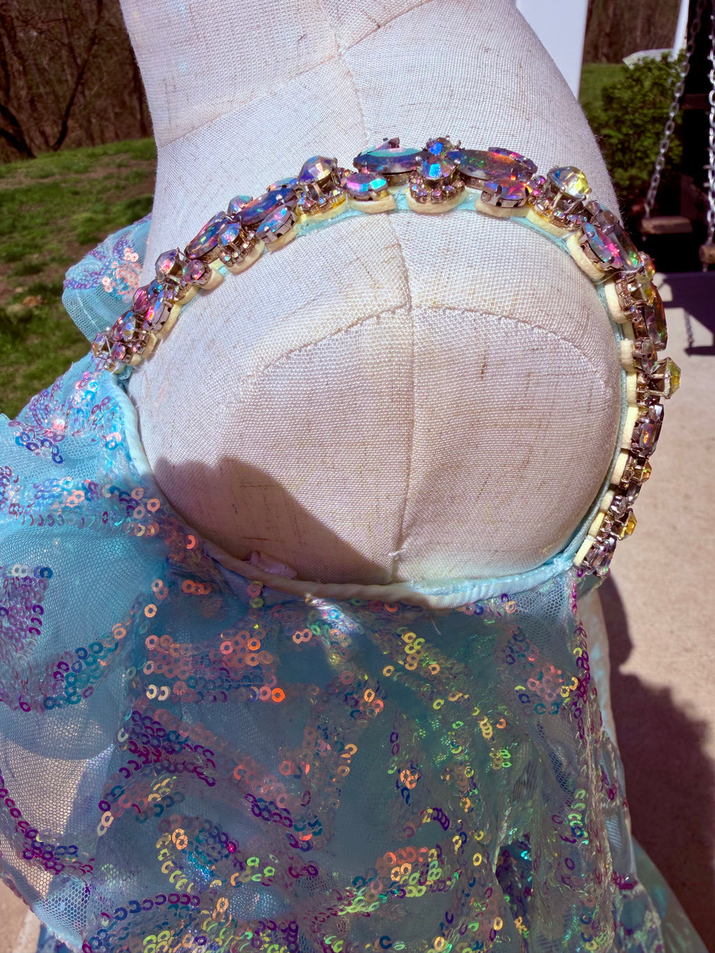 Blue Metallic Shimmer Toddler Size 6 Gown