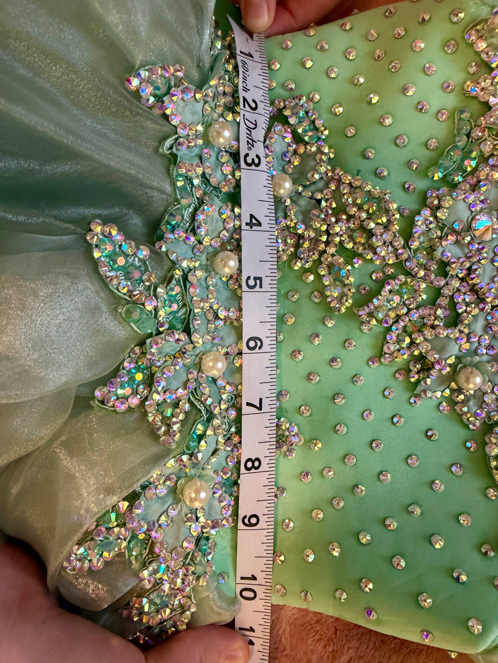 Sage Radiance Royale – Mega Glitz Gown (Size 18/3)