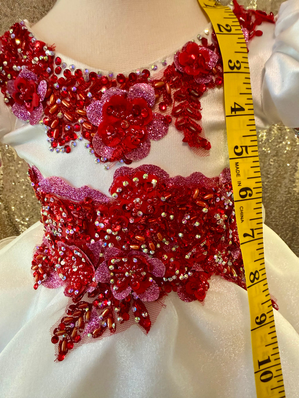 Our Littles, Red, Pink, and White Belle Custom by Kaitlyn Odell Size 6/12 months