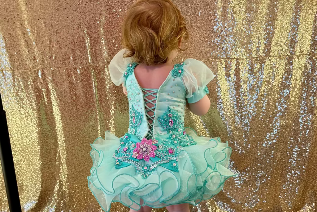 Size 12/2 Sandra Parker -  Aqua Galaxy Glitz