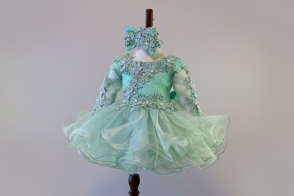 Sage Radiance Royale – Mega Glitz Gown (Size 18/3)