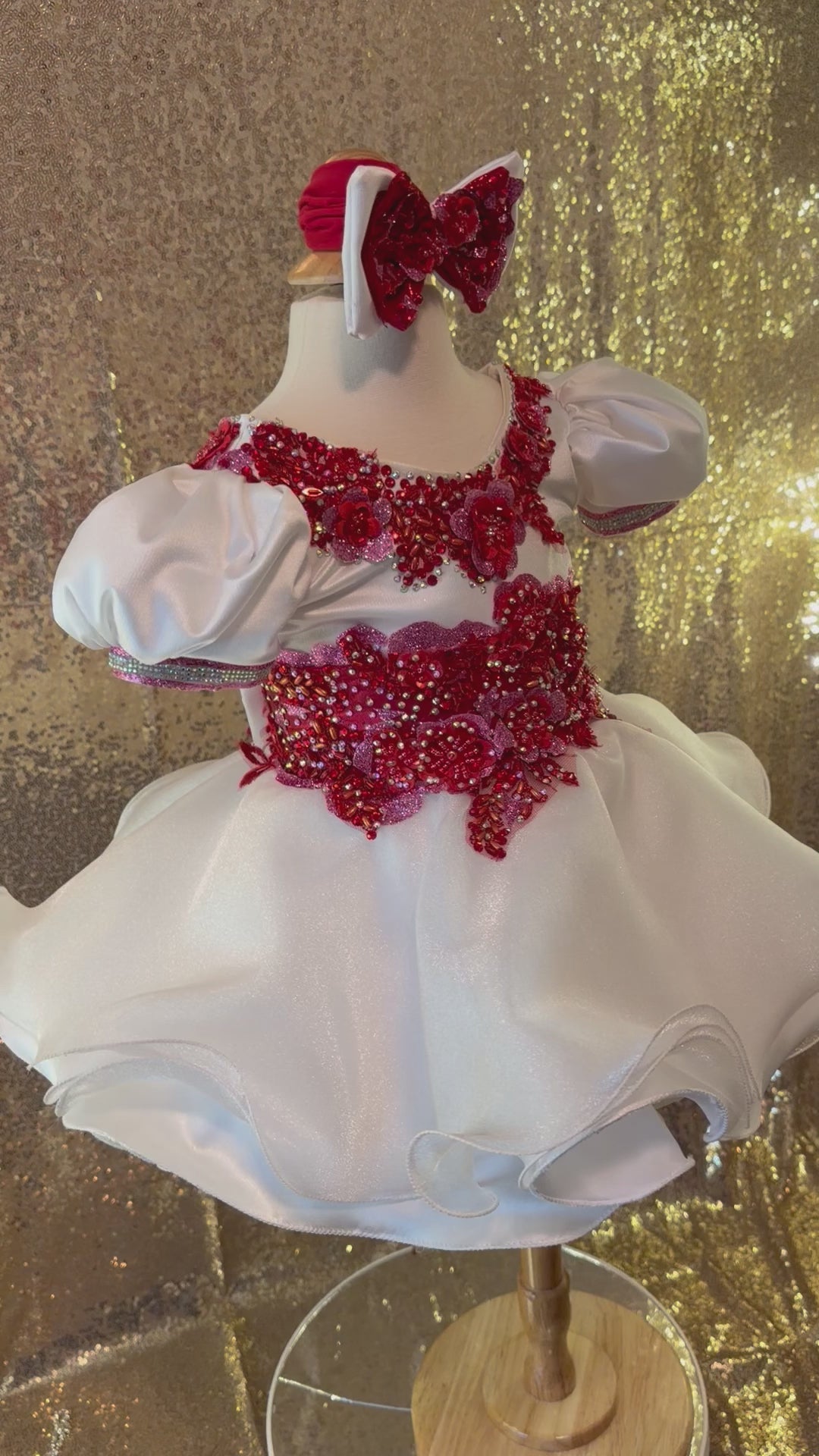 Our Littles, Red, Pink, and White Belle Custom by Kaitlyn Odell Size 6/12 months