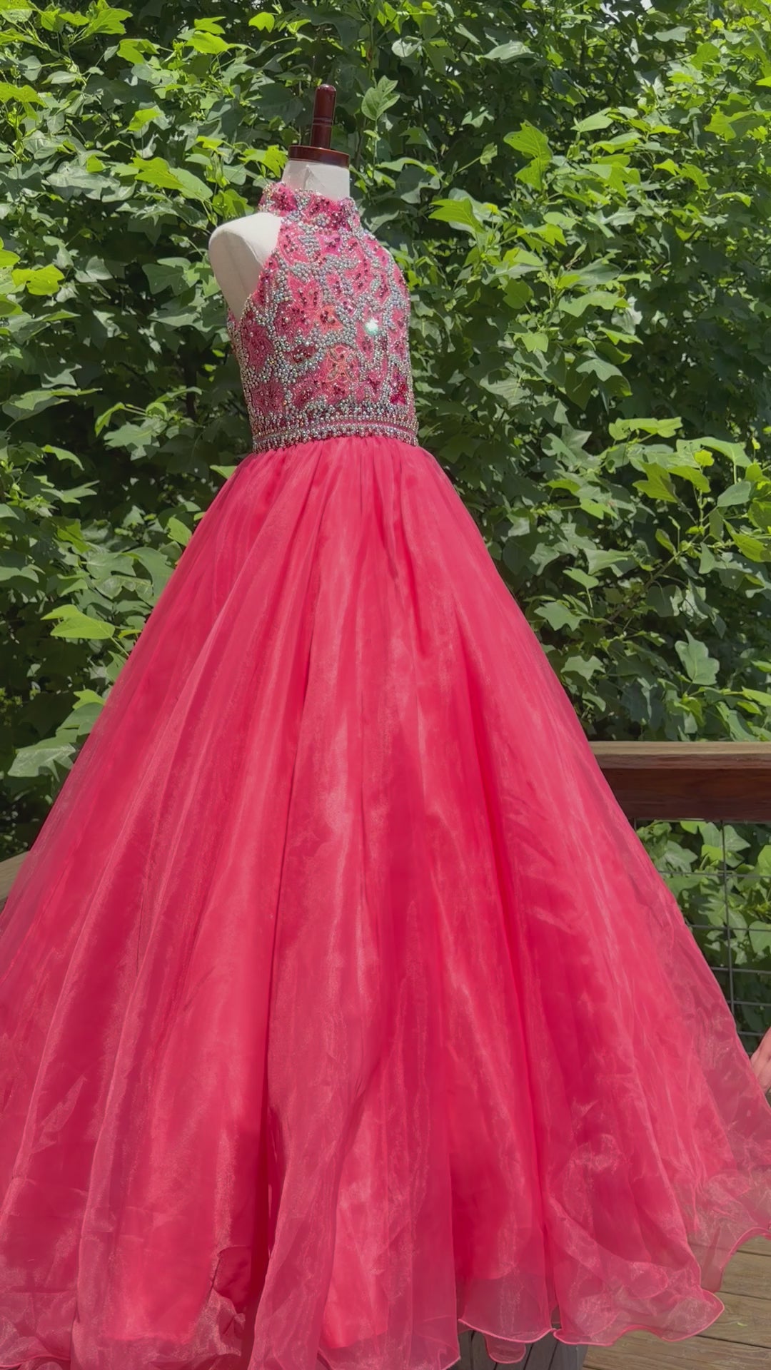 Size-12 Liz Chen Coral gown