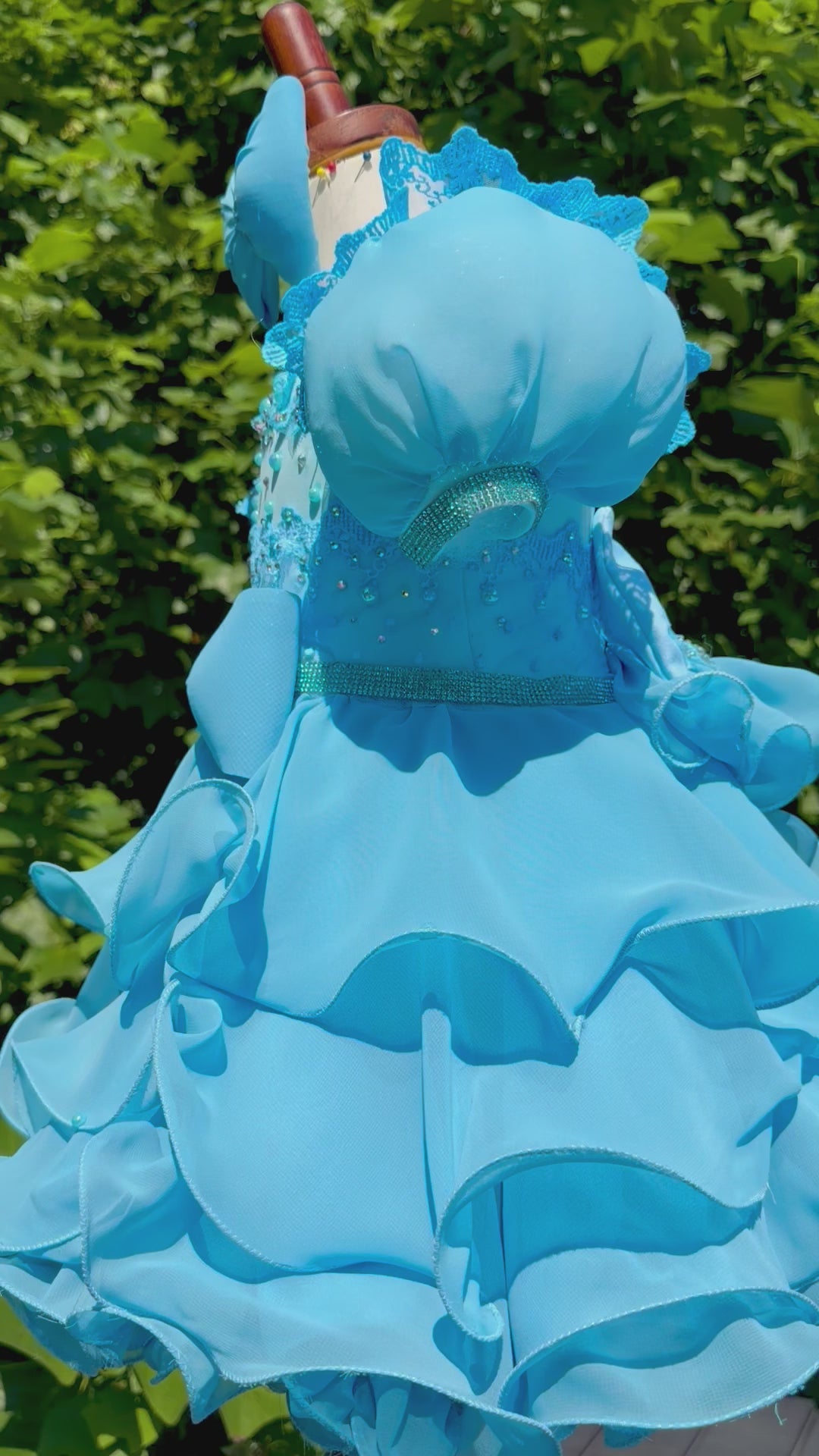 Milly Moo’s Designs custom semi-glitz chiffon. Size 18/3.