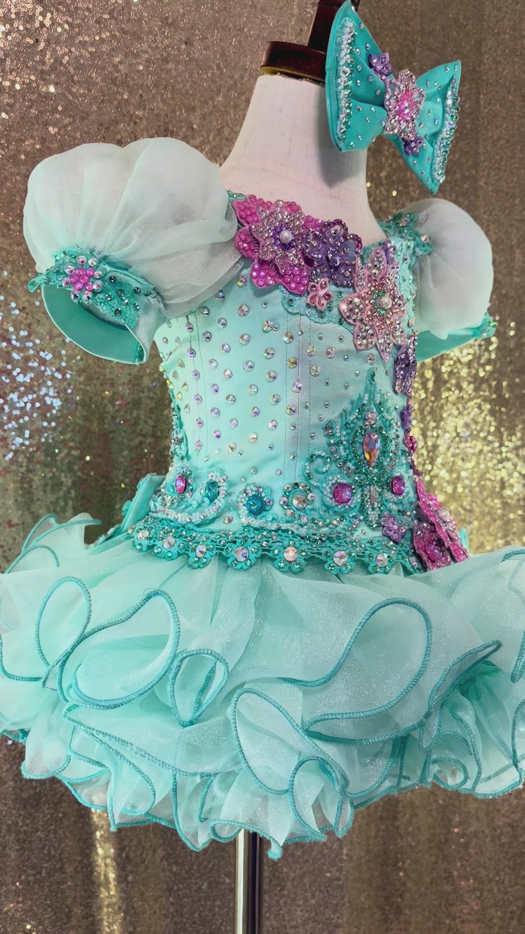 Size 12/2 Sandra Parker -  Aqua Galaxy Glitz